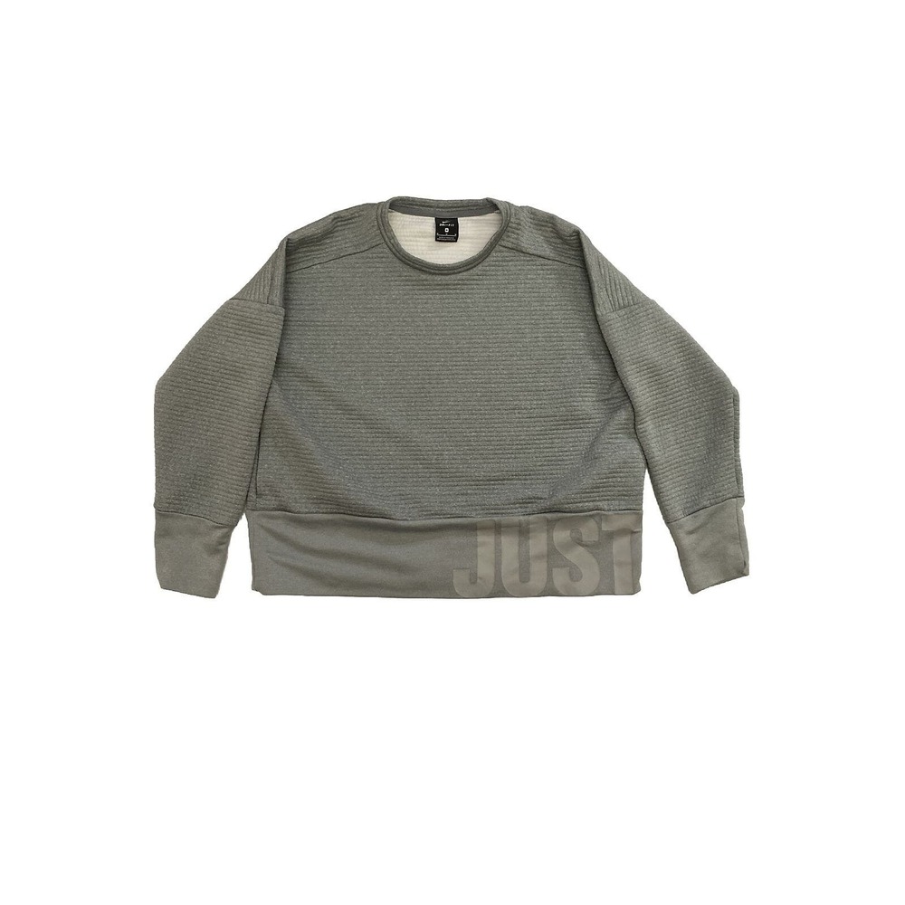 Nike DRI-FIT Long Sleeve Crew Top Women’s Sz M Gray AH8982-065